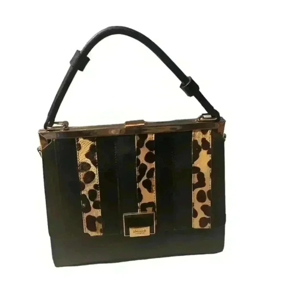 Dune London Black and Leopard Hand‎ Bag Purse, Used Once - Picture 1 of 8